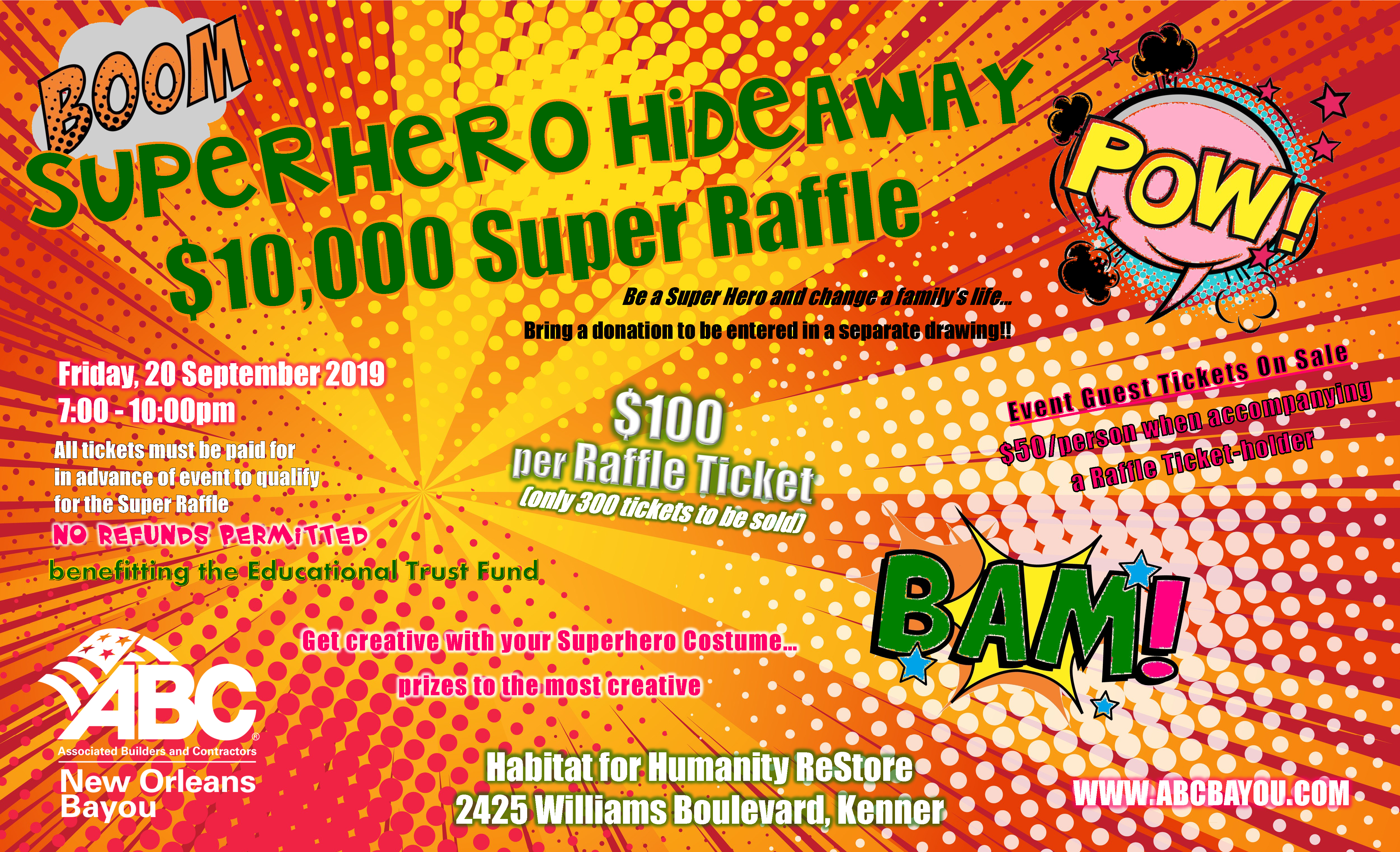 associated builders and contractors bayou chapter events raffle ticket font